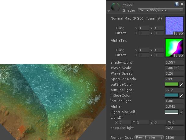 unity shader实现移动端模拟深度水效果