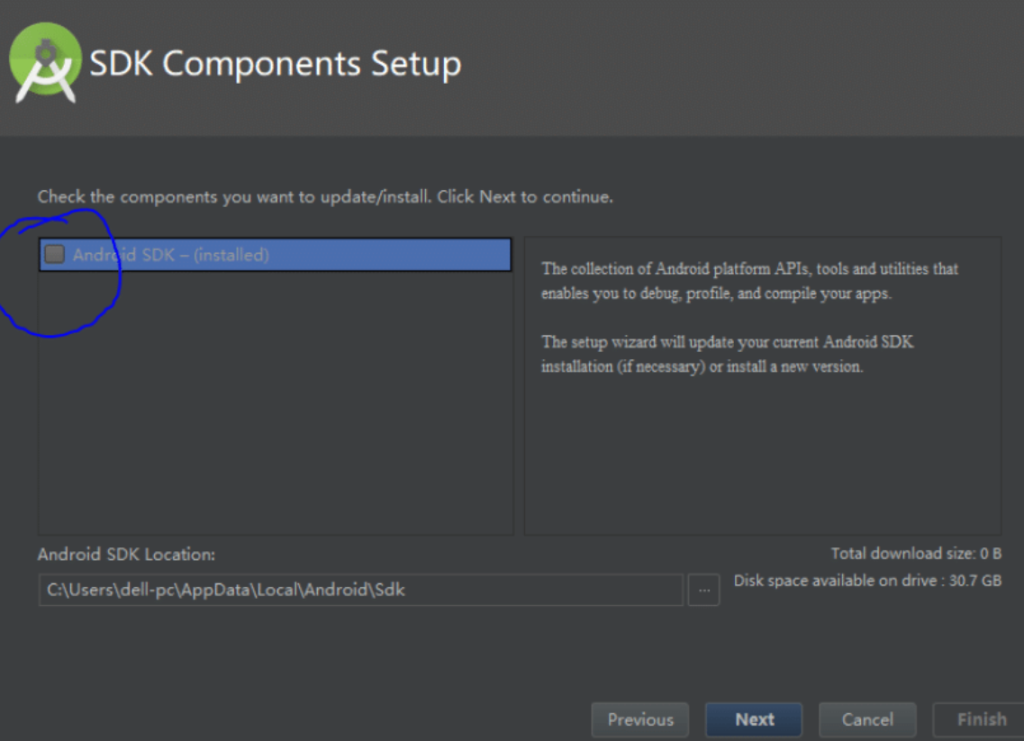 关于android studio无法勾选sdk的问题