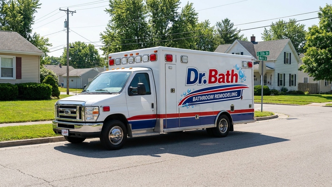 Dr. Bath bathroom remodeling ambulance in an Anderson, Indiana neighborhood
